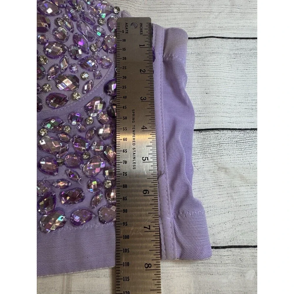 Women Lilac RHINESTONES Bustier SizeLARGE Festival Party Corset